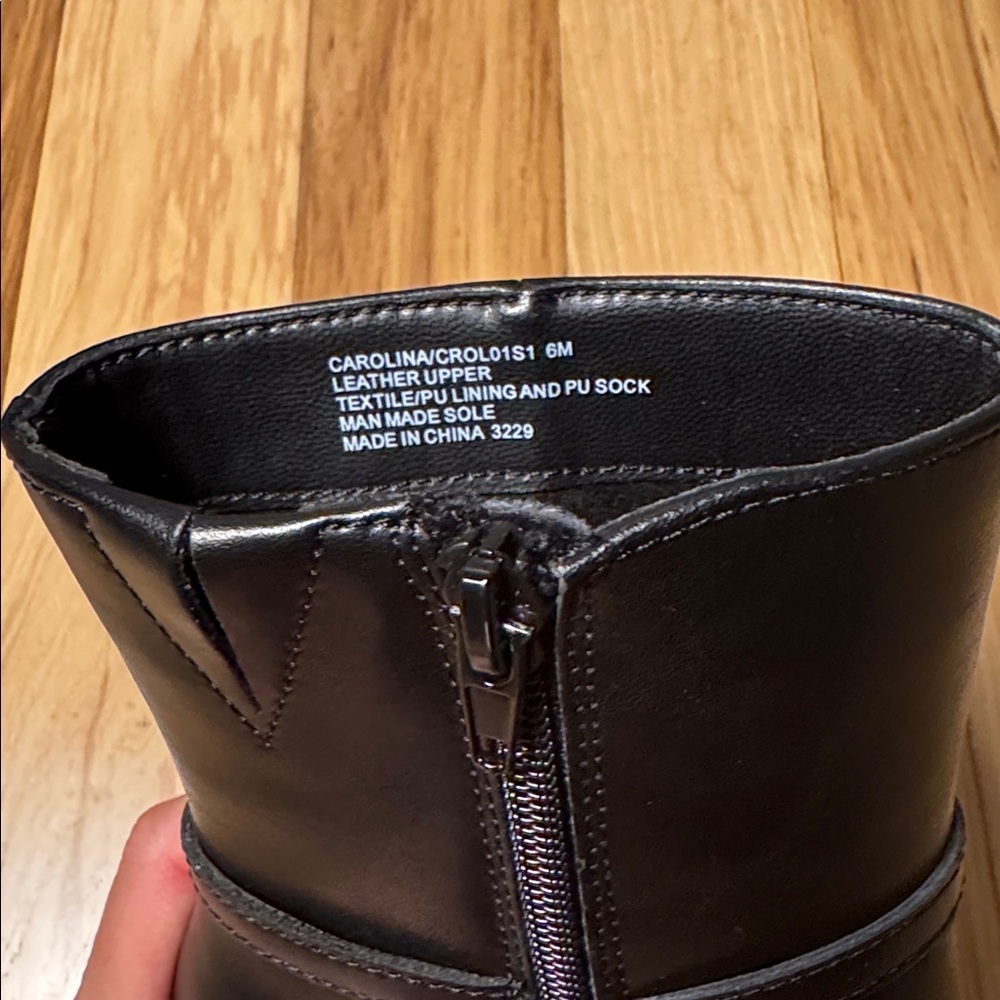 Steve Madden Carolina Ankle Boots Black Leather Pointed Toe Stiletto Heel Bootie - Picture 7 of 10